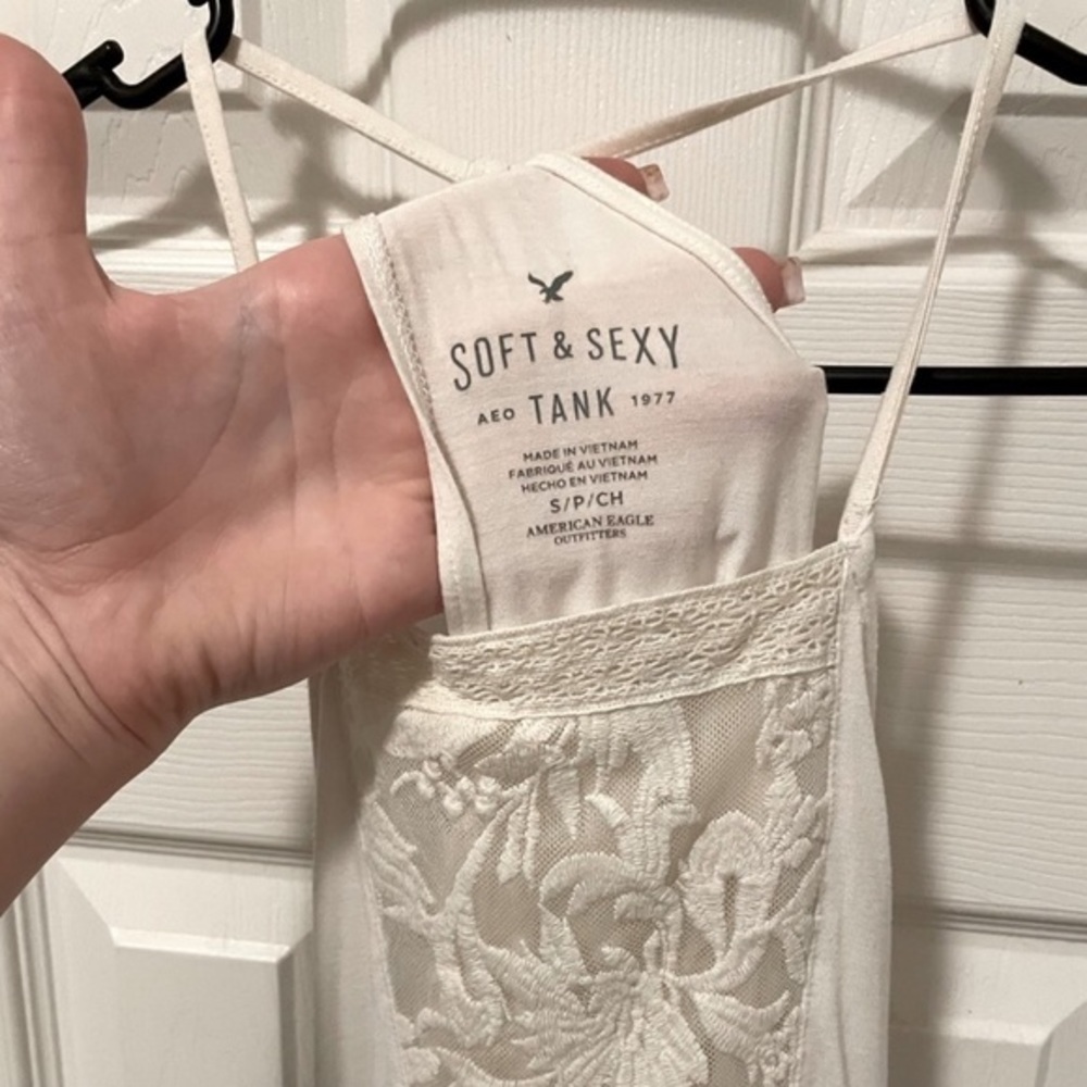 A&E White Lace Tank